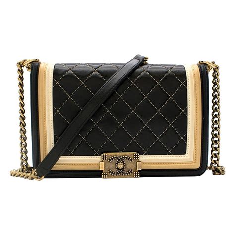 chanel black and gold boy bag small|Chanel boy bag inside.